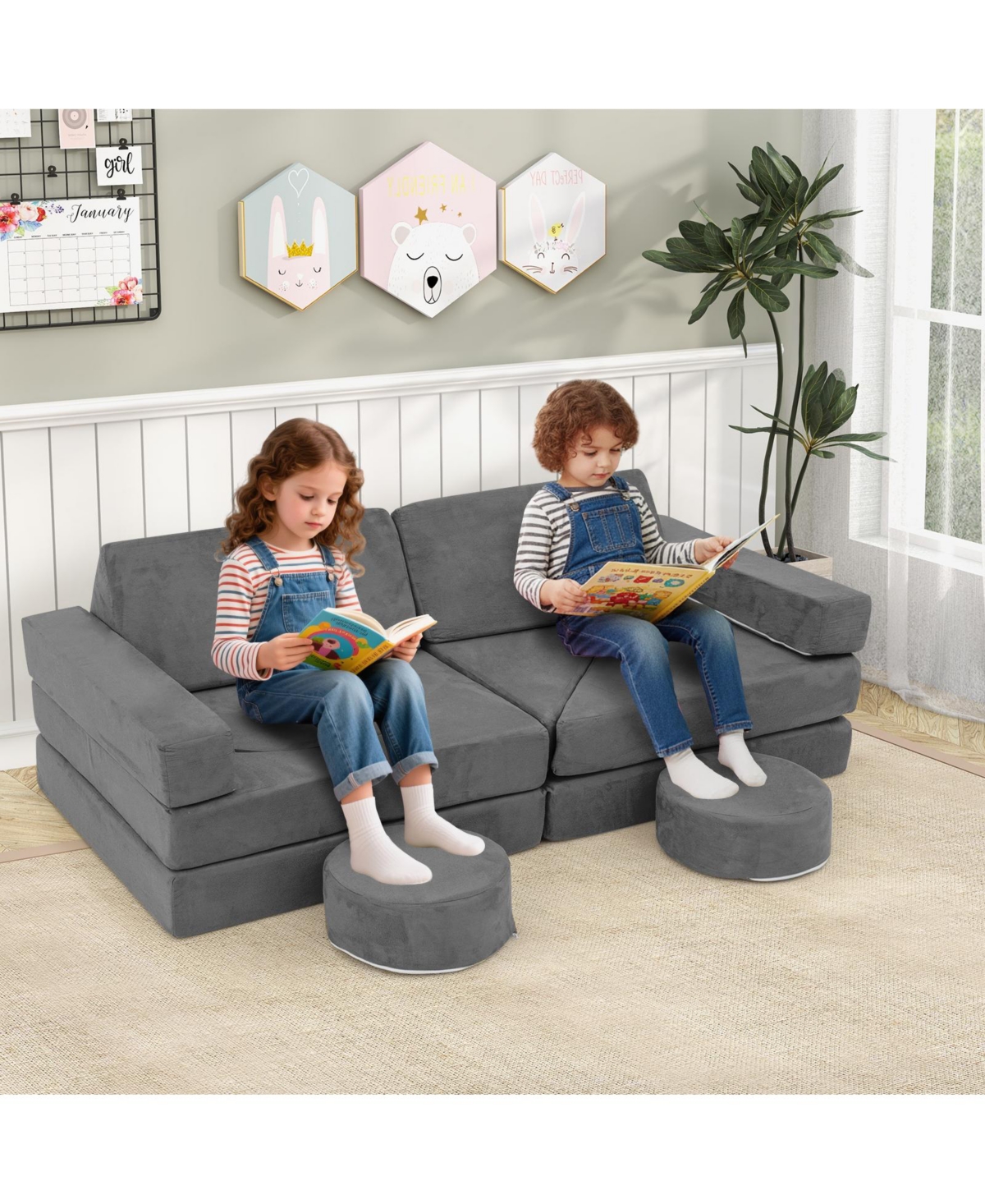 Slickblue 14 Piece Foam Modular Feature Play Couch Set