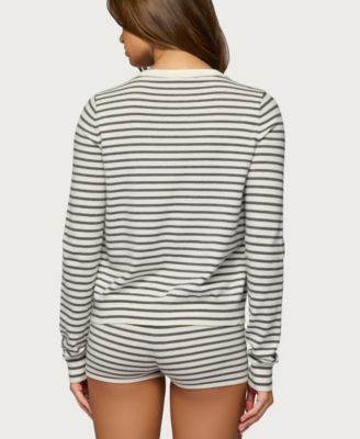 Women's Lillian Striped Button Up Knit Cardigan