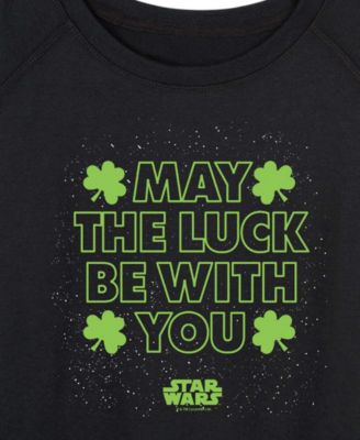 Plus Size Star Wars St. Patrick's Day May Luck Be with You French Terry Graphic Crewneck T-shirt