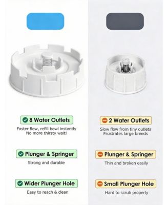 Easy Clean Wide-Mouth Dog Water Dispenser with Removable Bowl