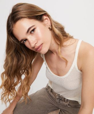 White Topz Double Hoop Earrings