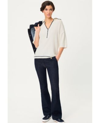 Women's Split-Neck Polo Sweater