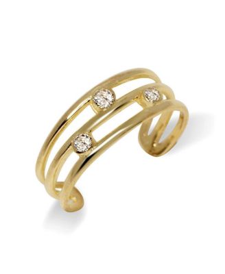 Solid Scattered Cubic Zirconia Adjustable Toe Ring