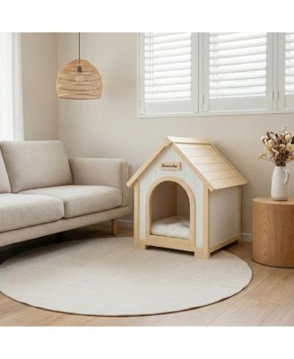 Solid Cedar Indoor Pet House with Cushion