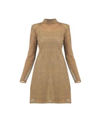 Women's Short A-Line Dress with Long Sleeves