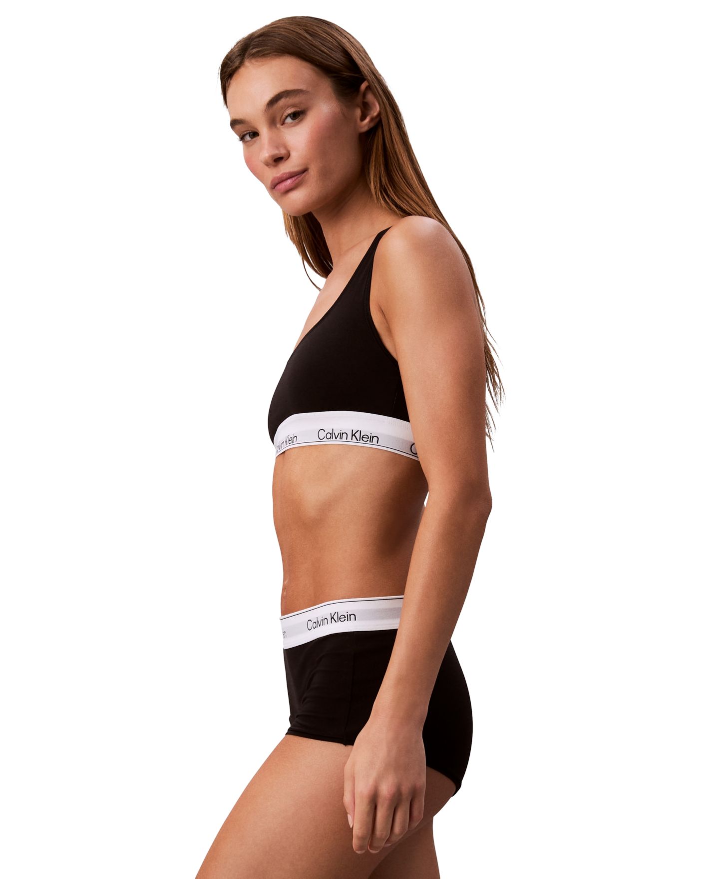 Бралетт Icon, мягкая чашка, борцовская спина, хлопок — Calvin Klein, цвет: Чёрный — фото 5