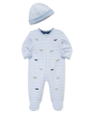 Baby Boys' Whale Print Footie with Hat