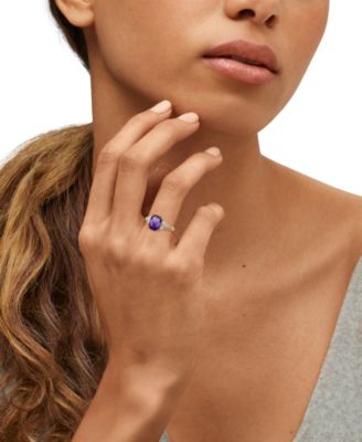 Swiss Blue Topaz (3-5/8 ct. t.w.) & Diamond (1/5 ct. t.w.) Ring in 14k Yellow Gold-Plated Sterling Silver (Also Available in Amethyst)