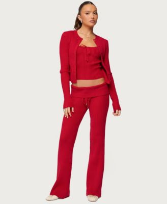 Women's Adannah Ribbed Knit Button Up Cardigan