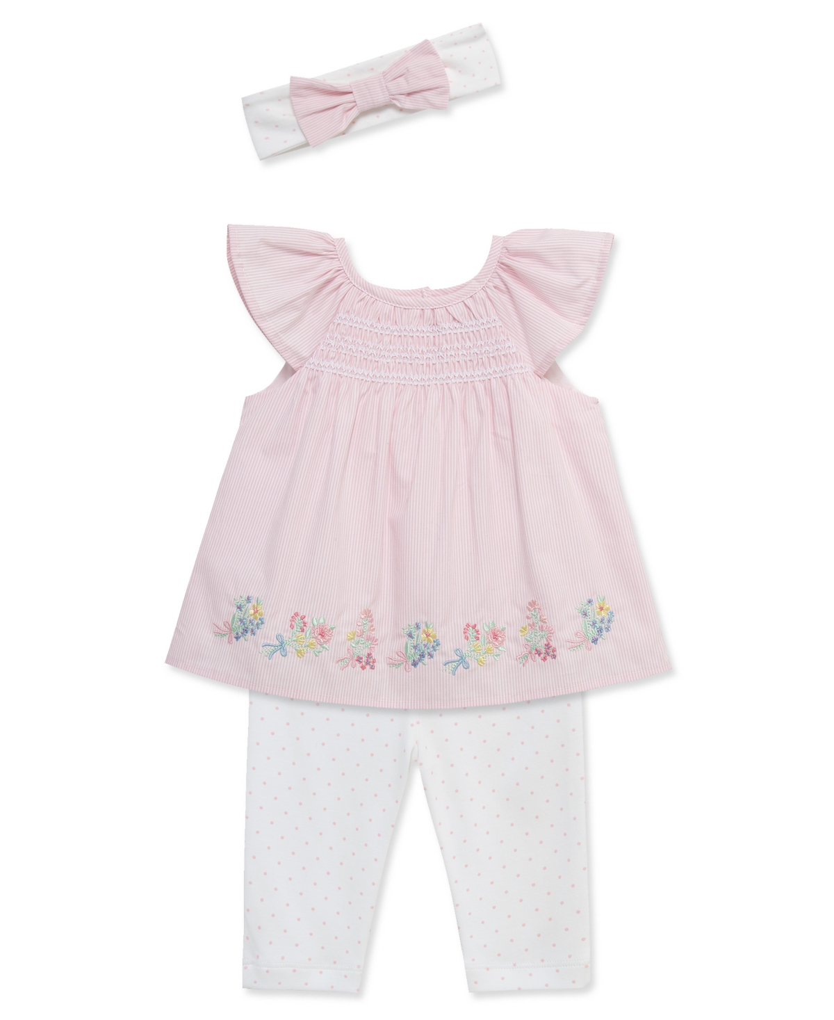 Little Me Baby Girls' Posies-Themed Tunic, Leggings and Headband, 3-Piece Set