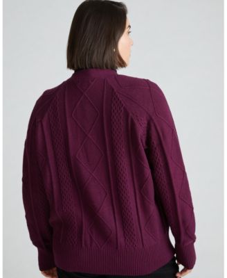 Plus Size Cable Knit Cardigan