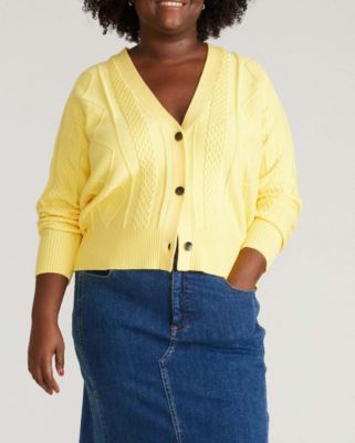 Plus Size Cable Knit Cardigan