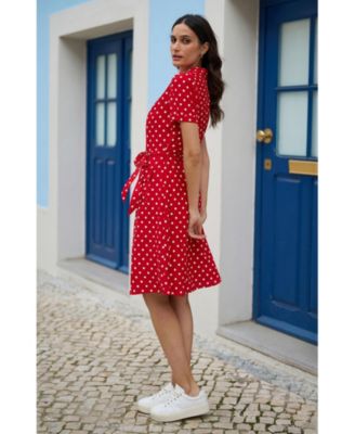 Women's Retro Shirt Polka Dot Dress