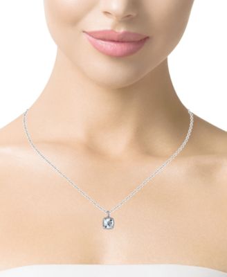 Green Amethyst (4 ct. t.w.) & Diamond (0.025 ct. t.w.) Pendant Necklace in Sterling Silver (Also Available in Pink & Sky Blue Amethyst)