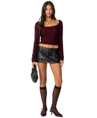 Women's Ansley Lacey Cable Knit Top