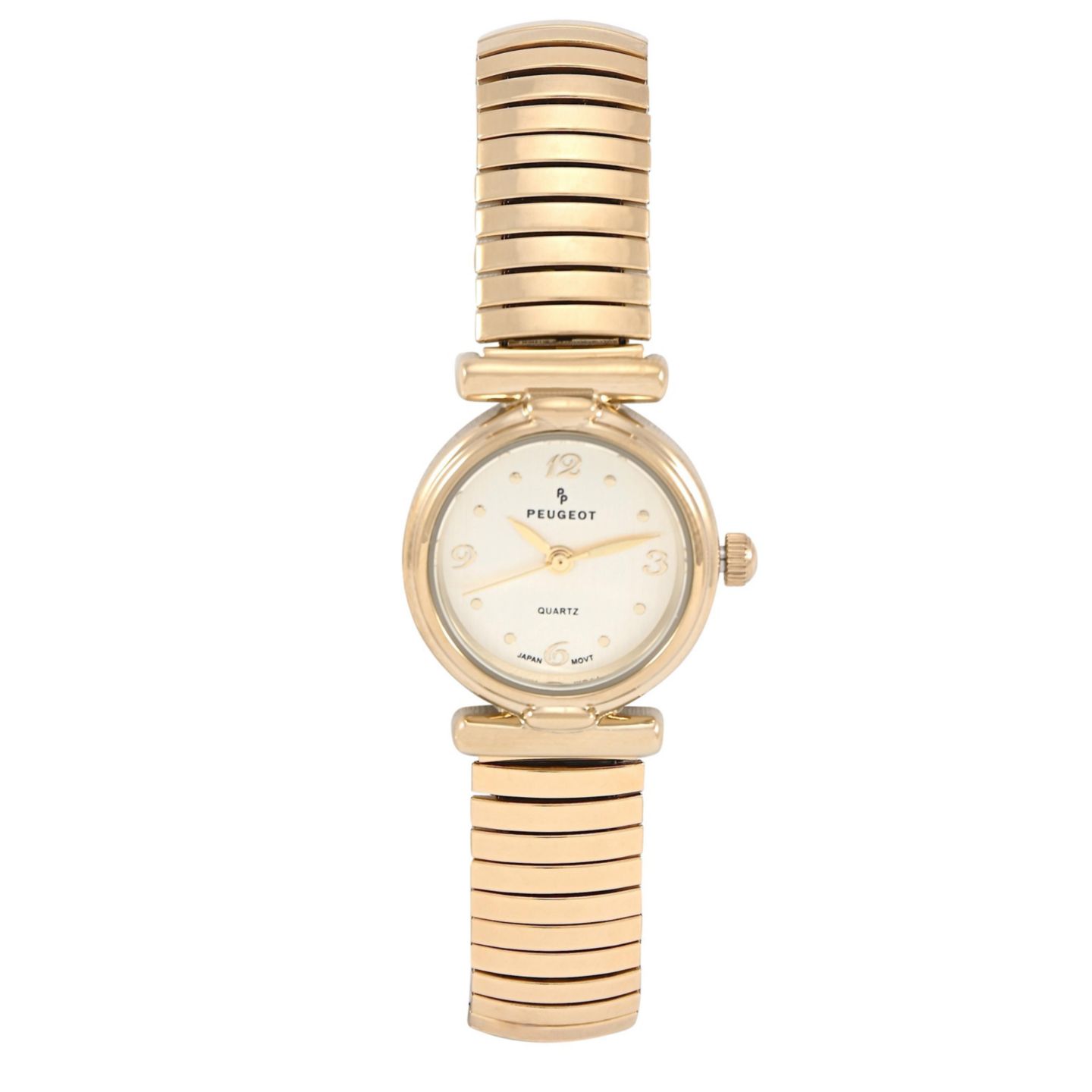 Женские часы Peugeot Round 25mm Easy-Read Expansion Bracelet Watch, цвет: Золотой — фото 1