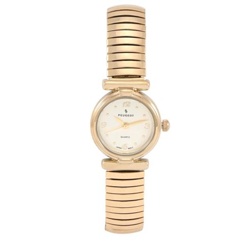 Женские часы Peugeot Round 25mm Easy-Read Expansion Bracelet Watch, цвет: Золотой