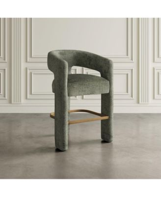 Gwen Modern Luxury Jacquard Fabric Upholstered Sculpture Counter Stool