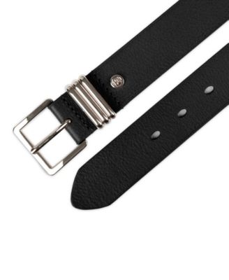 Women's Triple-Metal Strap Keeper Casual Leather Belt