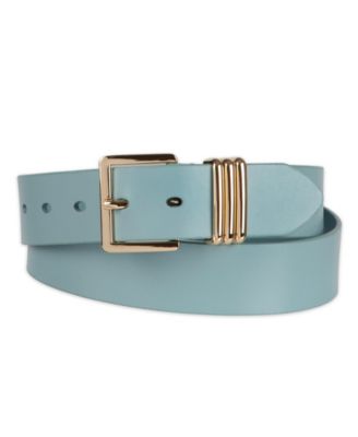 Women's Triple-Metal Strap Keeper Casual Leather Belt
