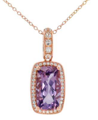 Sky Blue Topaz (5.50 ct. t.w.) & White Topaz (0.35 ct. t.w.) Pendant Necklace in Sterling Silver (Also Available in Pink Amethyst & Amethyst)