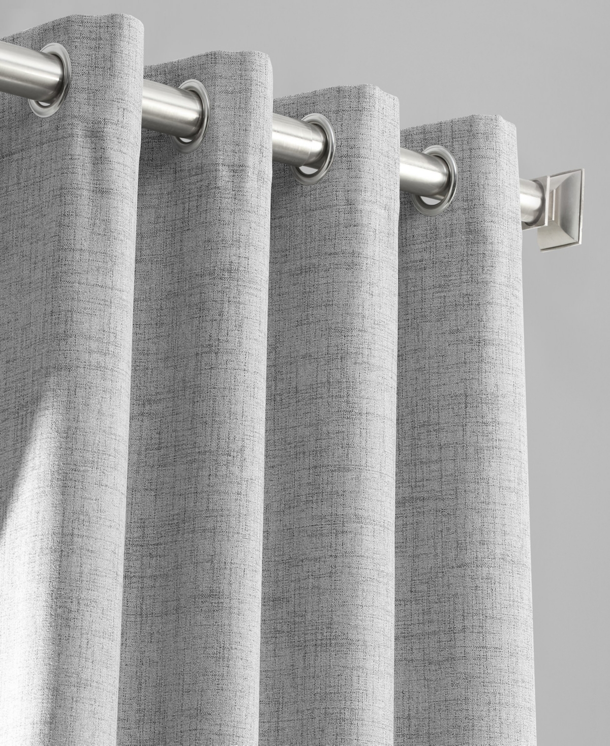 Half Price Drapes Millennial Grey Grommet Thermal Cross Linen Weave Blackout Curtain