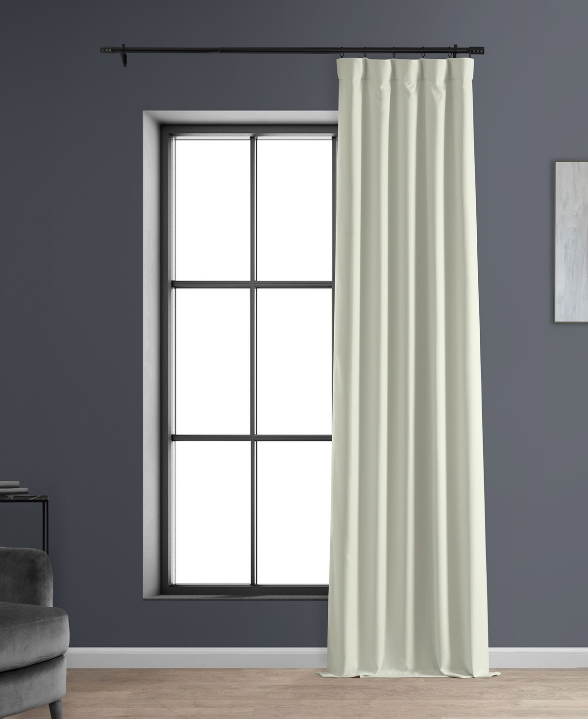 Half Price Drapes Excursion Ivory Faux Linen Hotel Blackout Curtain
