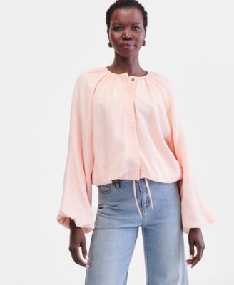 Women's Blouson-Sleeve Cropped Jacket