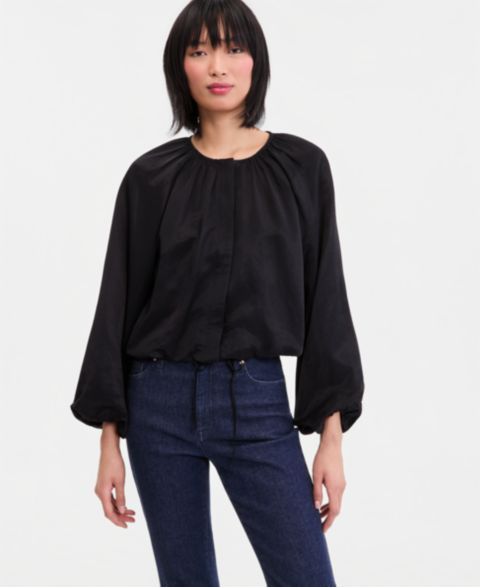 Женские куртки I.N.C. International Concepts Blouson-Sleeve Cropped Jacket