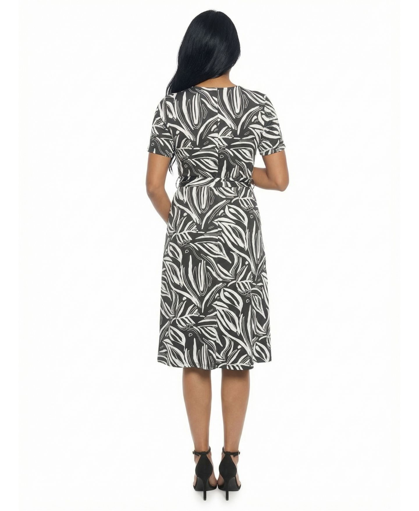 Женское платье 24seven Comfort Apparel Maternity Short-Sleeve Midi, цвет: С принтом — фото 3