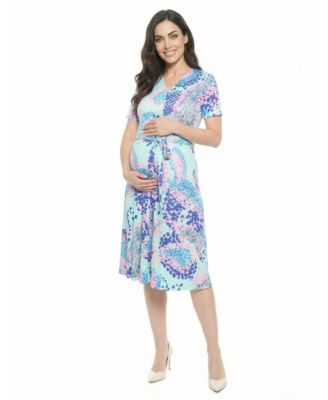 Women's and Plus Size Maternity Short-Sleeve Midi Dress