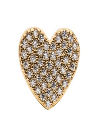 Cubic Zirconia Pave Heart Stud Earrings