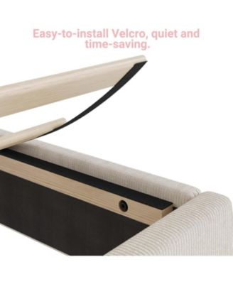 Twin Size Velvet Bed Frame, with Adjustable Headboard, Soft Corduroy Upholstered Twin Bed Frame Platform, Durable Wooden Slats and Noise Free