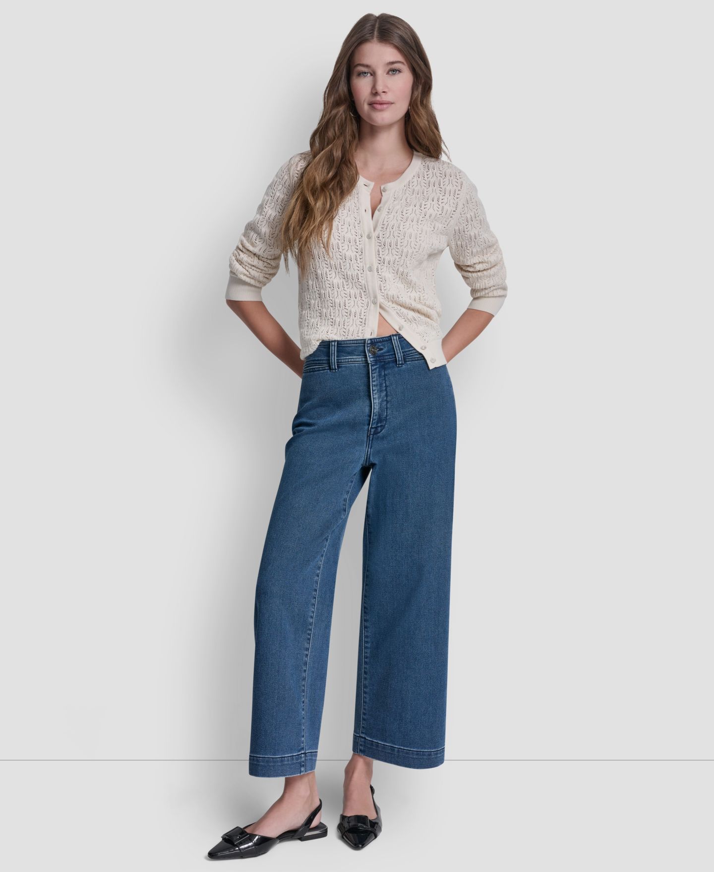 Женские брюки DKNY Jeans Petite High-Rise Stretch Ankle, цвет: Carroll — фото 2