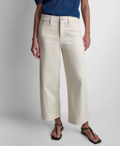 Petite Knit High-Rise Ankle Pants - Eggnog