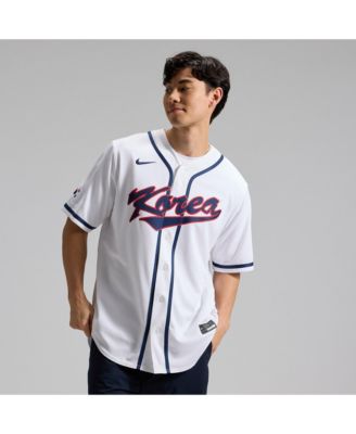Men's White Korea Baseball 2026 World Baseball Classic Stadium Jersey