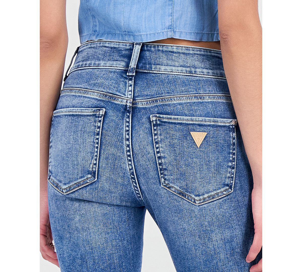 GUESS Women's Lily Mid-Rise Skinny Capri Jeans view 5 — MAYCSS fashion products