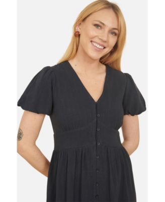 Women's Viscose Button Through Midi Dress