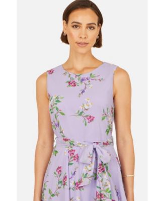 Women's Floral Print Midi Skater Dress