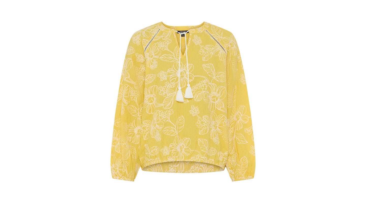 Женская блузка Olsen Embrodiered Tunic Blouse, цвет: Золотой жёлтый — фото 4