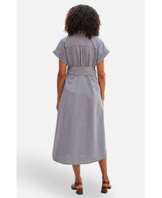 Women's Gingham Relaxed Shirt Dress