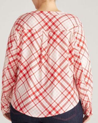 Plus Size Stretch Cupro Button-Down Blouse