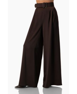 Women's Wide-Leg Satin Trousers