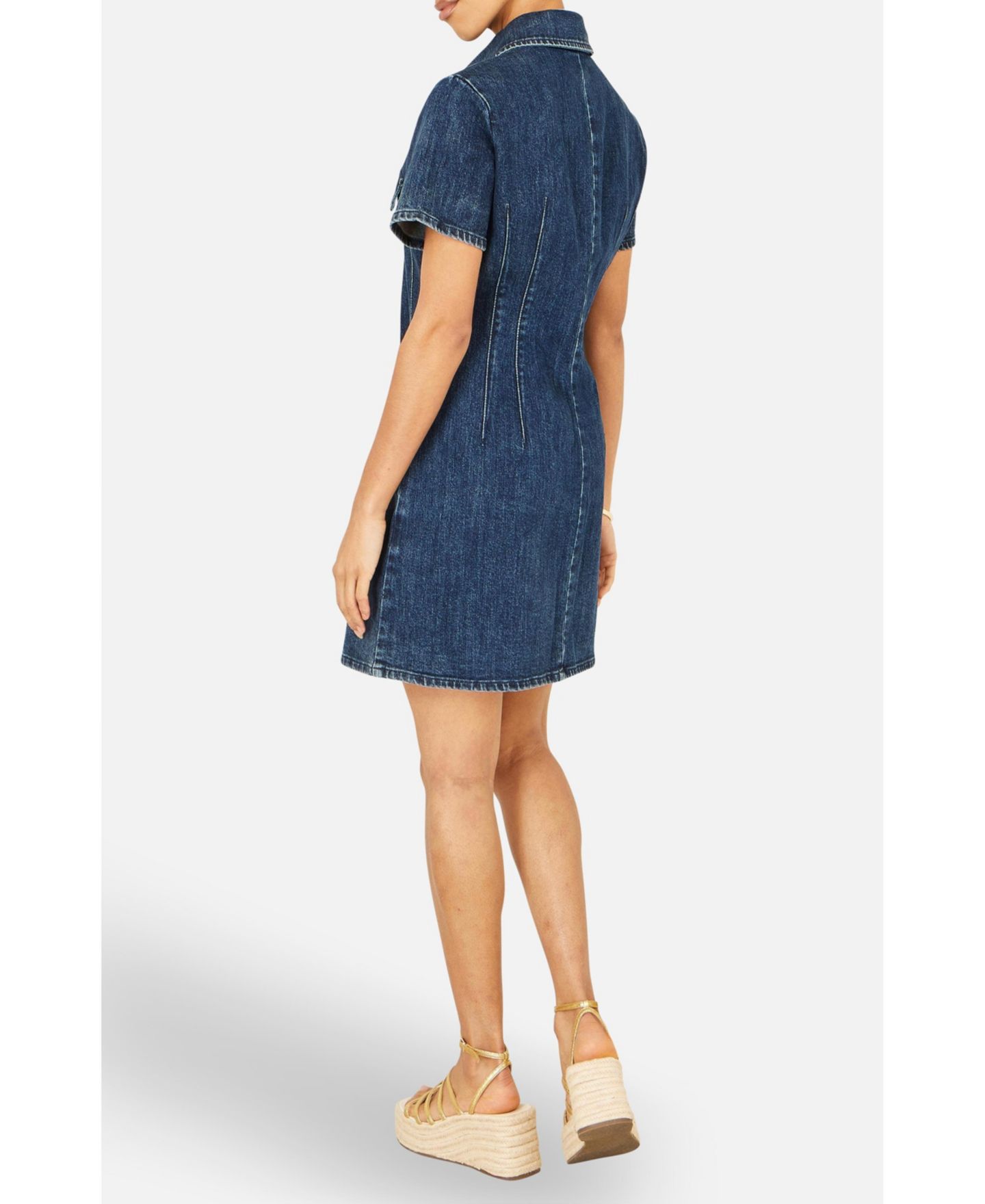Женское платье Yumi Denim Stretch Shirt Dress, цвет: Синий — фото 6