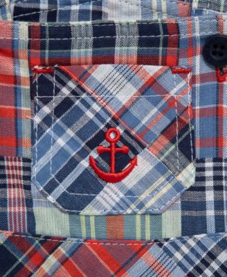 Baby Boys' Patchwork Detail Shortall and Polo Shirt, 2-Piece Set