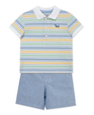 Baby Boys' Collared Neck Polo Shirt and Shorts, 2-Piece Set