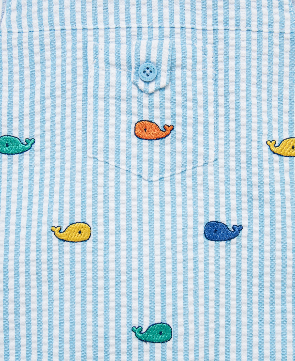 Little Me Baby Boys' Whale Details Sunsuit and Hat, 2-Piece Set