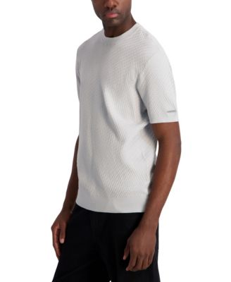 TEXTURED S/S FITTED CREWNECK