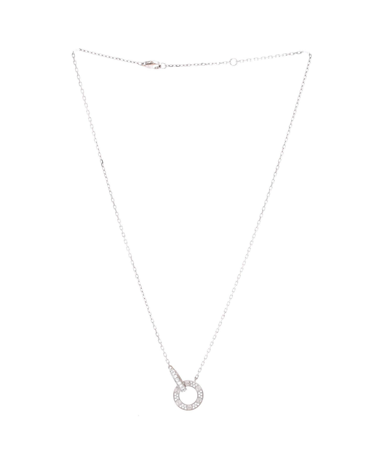 Pre-Owned Cartier Love Interlocking Pave Necklace