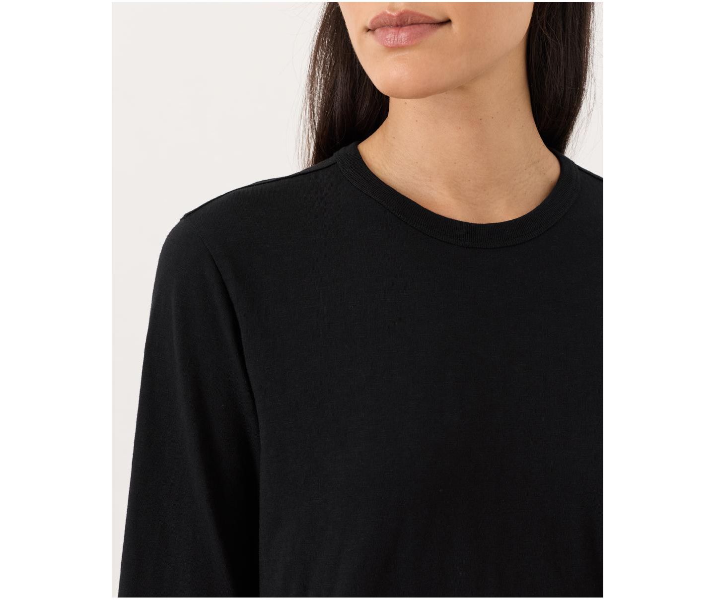 Женская футболка Pact Cotton Slub Organic Long Sleeve, цвет: Чёрный — фото 2